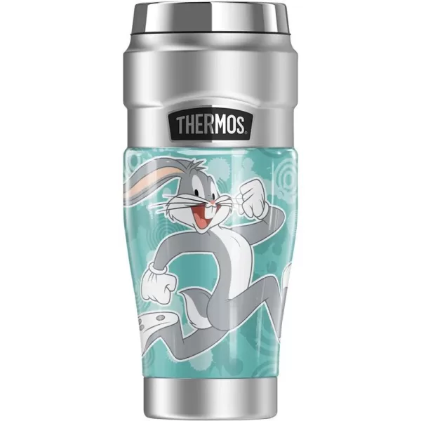 THERMOS Looney Tunes Bugs Bunny Circle Pattern STAINLESS KING Stainless Steel Travel Tumbler Vacuum insulated amp Double Wall 16oz16 oz Tumbler BUGS BUNNY CIRCLE PATTERN