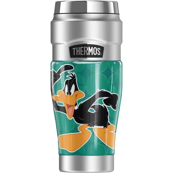 THERMOS Looney Tunes Bugs Bunny Circle Pattern STAINLESS KING Stainless Steel Travel Tumbler Vacuum insulated amp Double Wall 16oz16 oz Tumbler DAFFY DUCK MID CENTURY PATTERN