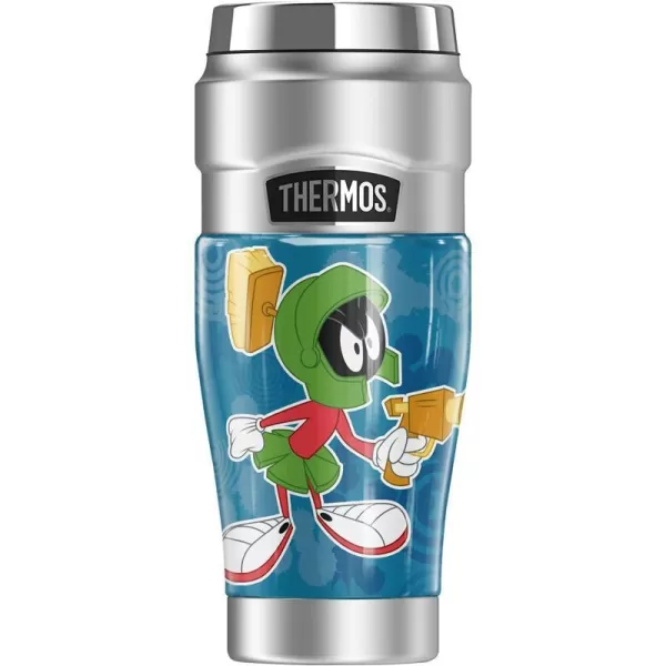 THERMOS Looney Tunes Bugs Bunny Circle Pattern STAINLESS KING Stainless Steel Travel Tumbler Vacuum insulated amp Double Wall 16oz16 oz Tumbler MARVIN MARTIAN CIRCLE PATTERN