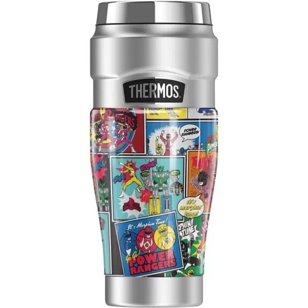 THERMOS Power Rangers Crowd of Rangers STAINLESS KING Stainless Steel Travel Tumbler Vacuum insulated amp Double Wall 16oz16 oz Tumbler COMIC COLLAGE