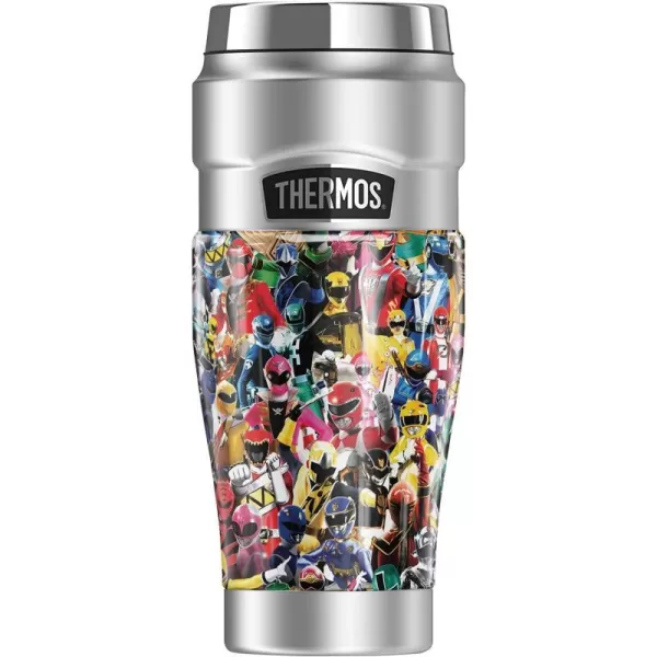 THERMOS Power Rangers Crowd of Rangers STAINLESS KING Stainless Steel Travel Tumbler Vacuum insulated amp Double Wall 16oz16 oz Tumbler CROWD OF RANGERS