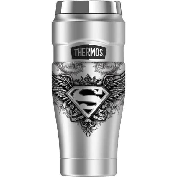 THERMOS Superman Winged Logo STAINLESS KING Stainless Steel Travel Tumbler Vacuum insulated amp Double Wall 16ozTHERMOS Superman Winged Logo STAINLESS KING Stainless Steel Travel Tumbler Vacuum insulated amp Double Wall 16oz