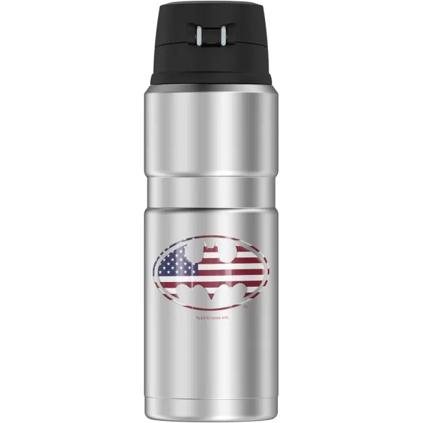 Batman USA American Flag Shield Logo THERMOS STAINLESS KING Stainless Steel Drink Bottle Vacuum insulated amp Double Wall 24oz24 oz Bottle USA American Flag Shield Logo