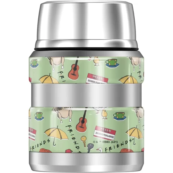 Friends Iconic Pattern THERMOS STAINLESS KING Stainless Steel Food Jar with Folding Spoon Vacuum insulated amp Double Wall 16oz16 oz Food Jar ICONIC PATTERN