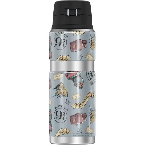 Harry Potter Footprint Pattern THERMOS STAINLESS KING Stainless Steel Drink Bottle Vacuum insulated amp Double Wall 24oz24 oz Bottle WATERCOLOR HOGWARTS EXPRESS PATTERN