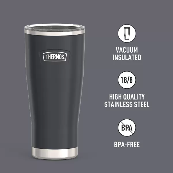 ICON SERIES BY THERMOS Stainless Steel Cold Tumbler with Slide Lock 24 Ounce Matte Stainless Steel24 Ounce Granite