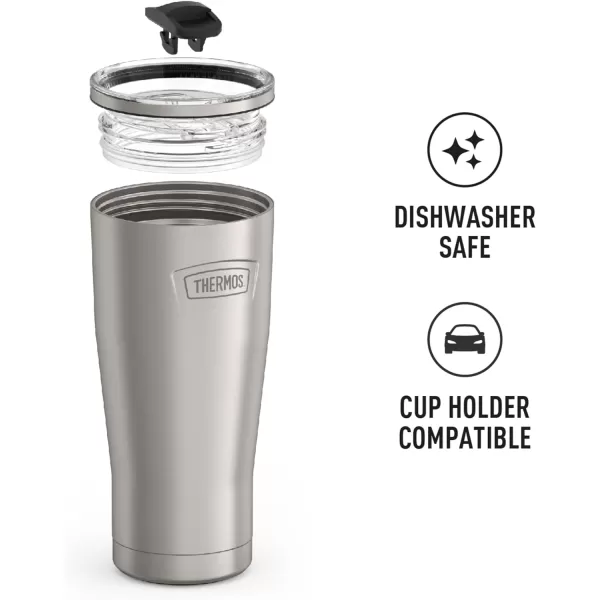 ICON SERIES BY THERMOS Stainless Steel Cold Tumbler with Slide Lock 24 Ounce Matte Stainless Steel24 Ounce Matte Stainless Steel