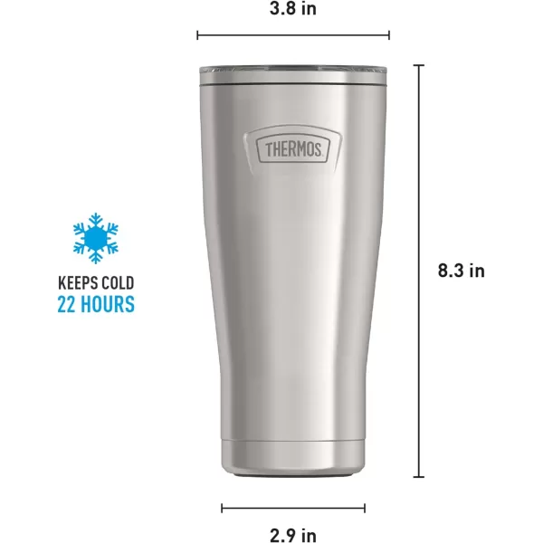 ICON SERIES BY THERMOS Stainless Steel Cold Tumbler with Slide Lock 24 Ounce Matte Stainless Steel24 Ounce Matte Stainless Steel