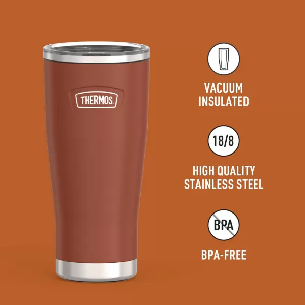 ICON SERIES BY THERMOS Stainless Steel Cold Tumbler with Slide Lock 24 Ounce Matte Stainless Steel24 Ounce Saddle