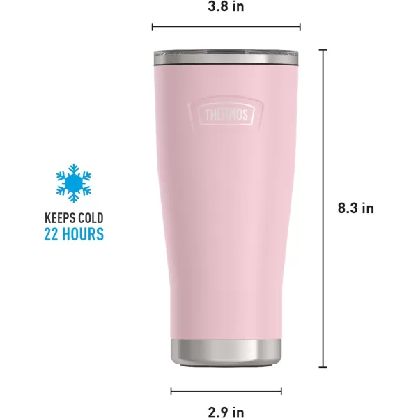 ICON SERIES BY THERMOS Stainless Steel Cold Tumbler with Slide Lock 24 Ounce Matte Stainless Steel24 Ounce Sunset Pink