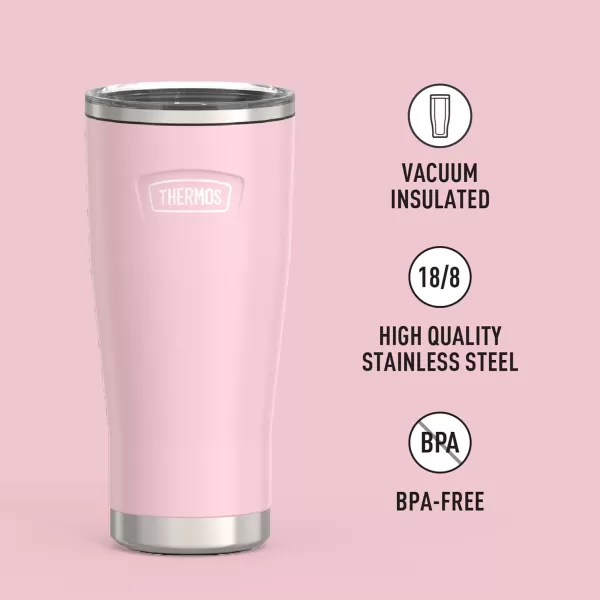 ICON SERIES BY THERMOS Stainless Steel Cold Tumbler with Slide Lock 24 Ounce Matte Stainless Steel24 Ounce Sunset Pink