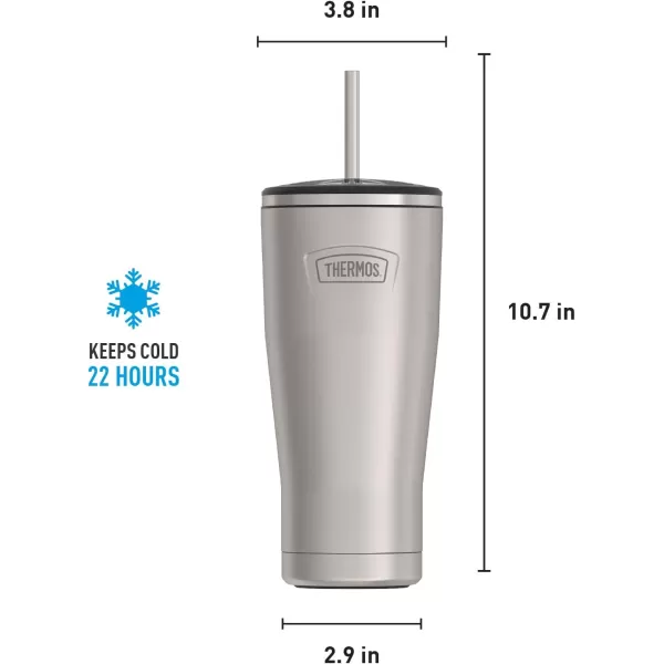 ICON SERIES BY THERMOS Stainless Steel Cold Tumbler with Straw 24 Ounce Sandstone24 Ounce Matte Stainless Steel