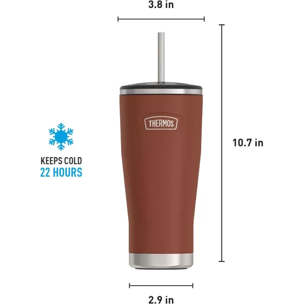 ICON SERIES BY THERMOS Stainless Steel Cold Tumbler with Straw 24 Ounce Sandstone24 Ounce Saddle