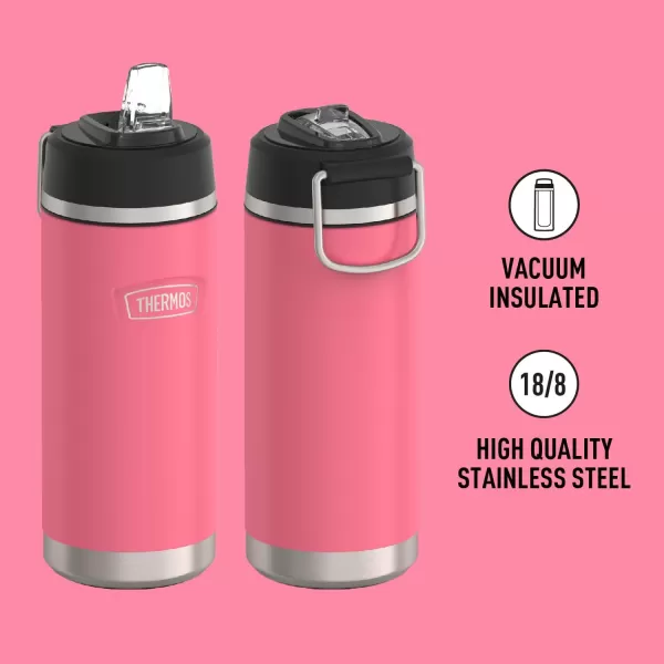 ICON SERIES BY THERMOS Stainless Steel Kids Water Bottle with Pivot Straw 18 Ounce Navy18 Ounce Hot Pink