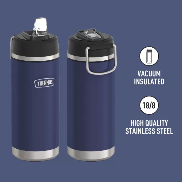 ICON SERIES BY THERMOS Stainless Steel Kids Water Bottle with Pivot Straw 18 Ounce Navy18 Ounce Navy