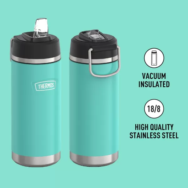 ICON SERIES BY THERMOS Stainless Steel Kids Water Bottle with Pivot Straw 18 Ounce Navy18 Ounce Seafoam