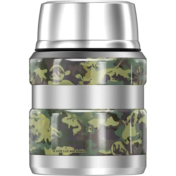 Jurassic Park Camo Logo THERMOS STAINLESS KING Stainless Steel Food Jar with Folding Spoon Vacuum insulated amp Double Wall 16ozJurassic Park Camo Logo THERMOS STAINLESS KING Stainless Steel Food Jar with Folding Spoon Vacuum insulated amp Double Wall 16oz