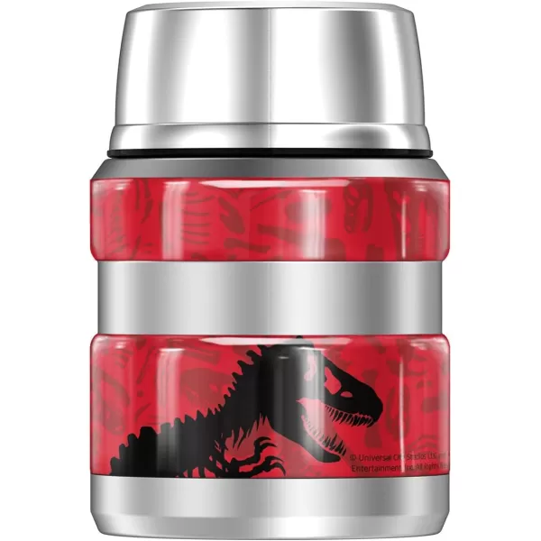 Jurassic Park Red TRex Pattern Logo THERMOS STAINLESS KING Stainless Steel Food Jar with Folding Spoon Vacuum insulated amp Double Wall 16ozJurassic Park Red TRex Pattern Logo THERMOS STAINLESS KING Stainless Steel Food Jar with Folding Spoon Vacuum insulated amp Double Wall 16oz