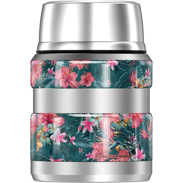 Jurassic Park Tropical Floral Logo THERMOS STAINLESS KING Stainless Steel Food Jar with Folding Spoon Vacuum insulated amp Double Wall 16ozJurassic Park Tropical Floral Logo THERMOS STAINLESS KING Stainless Steel Food Jar with Folding Spoon Vacuum insulated amp Double Wall 16oz