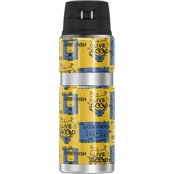 Minions Minion Collage THERMOS STAINLESS KING Stainless Steel Drink Bottle Vacuum insulated amp Double Wall 24oz24 oz Bottle POSITIVITY SQUARES PATTERN