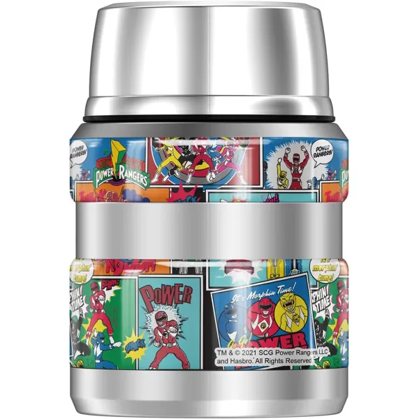 Power Rangers Crowd of Rangers THERMOS STAINLESS KING Stainless Steel Food Jar with Folding Spoon Vacuum insulated amp Double Wall 16oz16 oz Food Jar COMIC COLLAGE