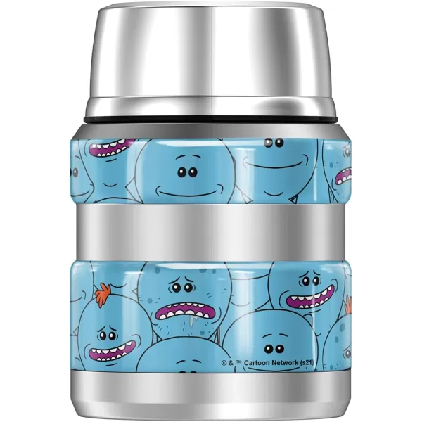 Rick and Morty Retro Grid Pattern THERMOS STAINLESS KING Stainless Steel Food Jar with Folding Spoon Vacuum insulated amp Double Wall 16oz16 oz Food Jar MEESEEKS CROWD