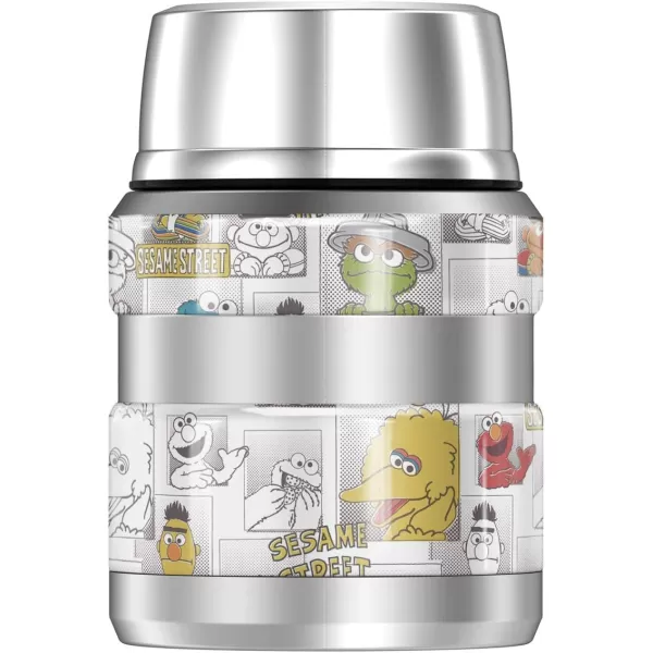 Sesame Street Character Comic Panels THERMOS STAINLESS KING Stainless Steel Food Jar with Folding Spoon Vacuum insulated amp Double Wall 16ozSesame Street Character Comic Panels THERMOS STAINLESS KING Stainless Steel Food Jar with Folding Spoon Vacuum insulated amp Double Wall 16oz