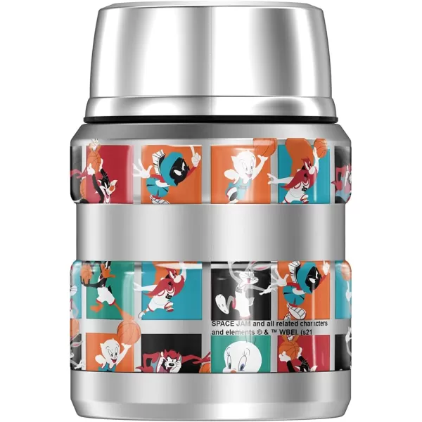 Space Jam A New Legacy Toon Character Tile Pattern THERMOS STAINLESS KING Stainless Steel Food Jar with Folding Spoon Vacuum insulated amp Double Wall 16oz16 oz Food Jar TOON CHARACTER