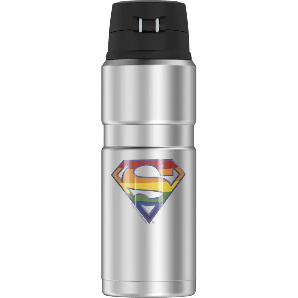 Superman Classic Logo Shield THERMOS STAINLESS KING Stainless Steel Drink Bottle Vacuum insulated amp Double Wall 24oz24 oz Bottle Rainbow Shield Logo