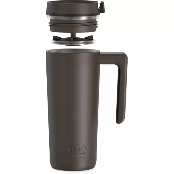 THERMOS ALTA SERIES Stainless Steel Mug 18 Ounce Matte SteelEspresso BlackEspresso Black