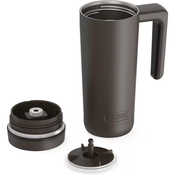 THERMOS ALTA SERIES Stainless Steel Mug 18 Ounce Matte SteelEspresso BlackEspresso Black