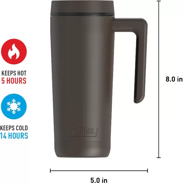 THERMOS ALTA SERIES Stainless Steel Mug 18 Ounce Matte SteelEspresso BlackEspresso Black