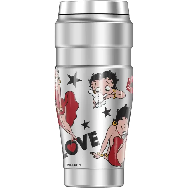 THERMOS Betty Boop Collage STAINLESS KING Stainless Steel Travel Tumbler Vacuum insulated amp Double Wall 16ozTHERMOS Betty Boop Collage STAINLESS KING Stainless Steel Travel Tumbler Vacuum insulated amp Double Wall 16oz