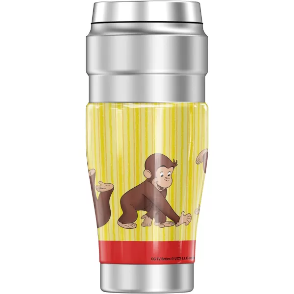 THERMOS Curious George Rolling George STAINLESS KING Stainless Steel Travel Tumbler Vacuum insulated amp Double Wall 16ozTHERMOS Curious George Rolling George STAINLESS KING Stainless Steel Travel Tumbler Vacuum insulated amp Double Wall 16oz