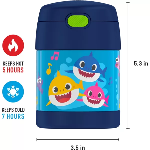 THERMOS FUNTAINER 10 Ounce Stainless Steel Vacuum Insulated Kids Food Jar with Spoon Preschool MinnieBaby Shark