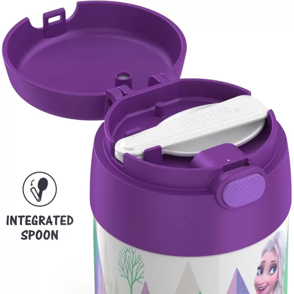 THERMOS FUNTAINER 10 Ounce Stainless Steel Vacuum Insulated Kids Food Jar with Spoon Preschool MinnieFrozen 2