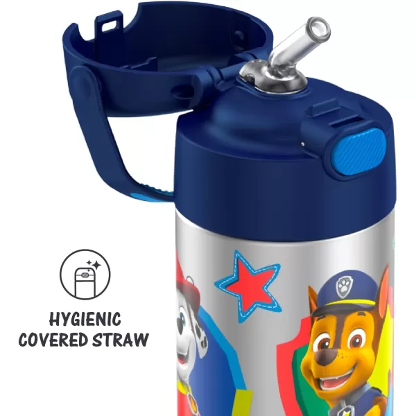 THERMOS FUNTAINER 12 Ounce Stainless Steel Vacuum Insulated Kids Straw Bottle LimeBlue Paw Patrol 12 Ounce Licensed Characters