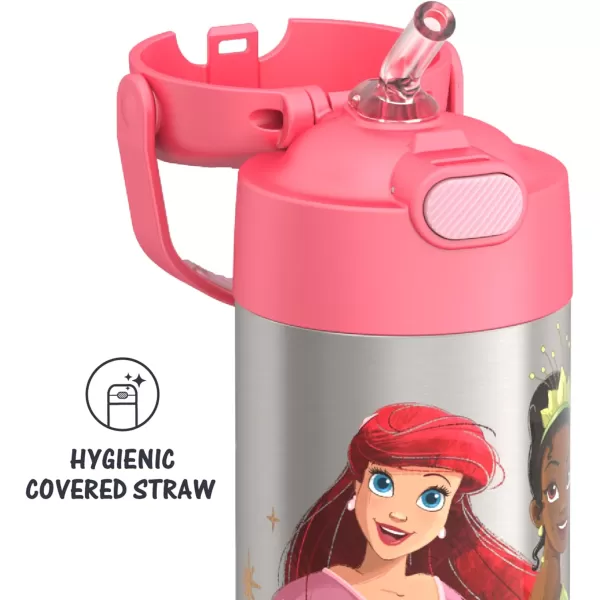 THERMOS FUNTAINER 12 Ounce Stainless Steel Vacuum Insulated Kids Straw Bottle LimePrincess 12 Ounce Licensed Characters