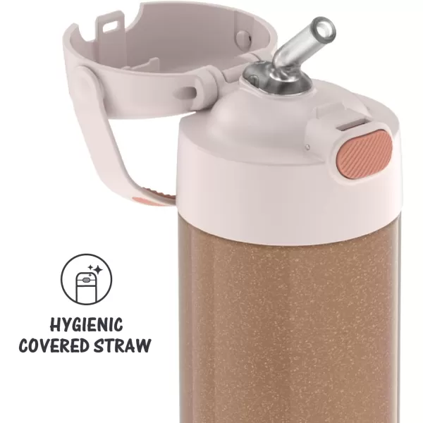 THERMOS FUNTAINER 12 Ounce Stainless Steel Vacuum Insulated Kids Straw Bottle LimeRose Gold Glitter 12 Ounce Solid Color