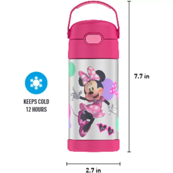 THERMOS FUNTAINER 12 Ounce Stainless Steel Vacuum Insulated Kids Straw Bottle Minnie MouseTHERMOS FUNTAINER 12 Ounce Stainless Steel Vacuum Insulated Kids Straw Bottle Minnie Mouse