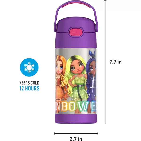 THERMOS FUNTAINER 12 Ounce Stainless Steel Vacuum Insulated Kids Straw Bottle RAINBOW HIGHTHERMOS FUNTAINER 12 Ounce Stainless Steel Vacuum Insulated Kids Straw Bottle RAINBOW HIGH