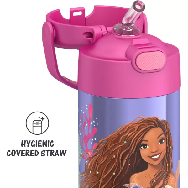 THERMOS FUNTAINER 12 Ounce Stainless Steel Vacuum Insulated Kids Straw Bottle Rainbows12 Ounce Little Mermaid