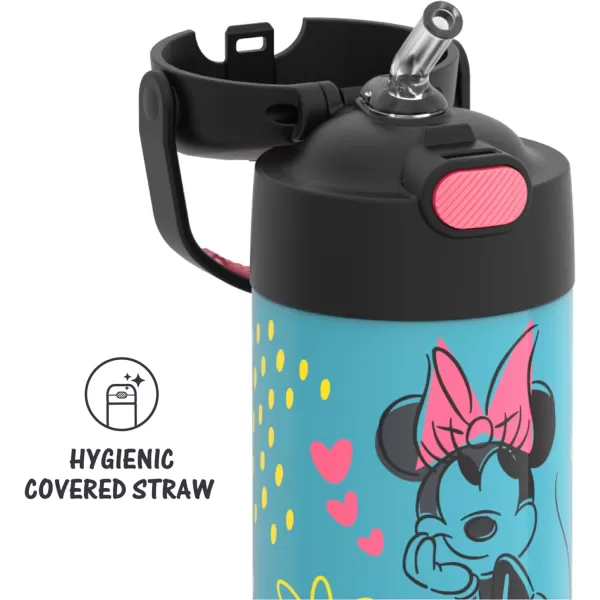 THERMOS FUNTAINER 12 Ounce Stainless Steel Vacuum Insulated Kids Straw Bottle Rainbows12 Ounce Minnie Mouse