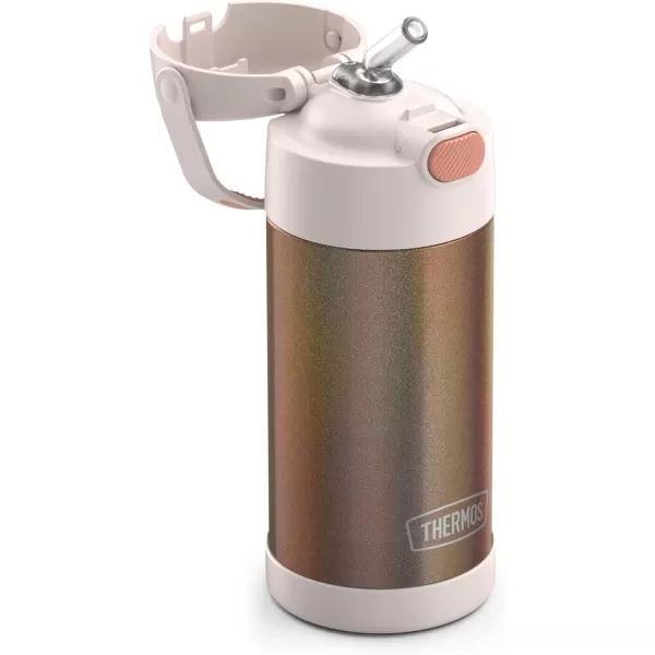 THERMOS FUNTAINER 12 Ounce Stainless Steel Vacuum Insulated Kids Straw Bottle Rose GoldTHERMOS FUNTAINER 12 Ounce Stainless Steel Vacuum Insulated Kids Straw Bottle Rose Gold