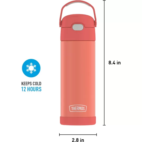 THERMOS FUNTAINER 16 Ounce Stainless Steel Vacuum Insulated Bottle with Wide Spout Lid Looney TunesApricot Bottle