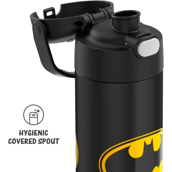 THERMOS FUNTAINER 16 Ounce Stainless Steel Vacuum Insulated Bottle with Wide Spout Lid Looney TunesBatman Bottle