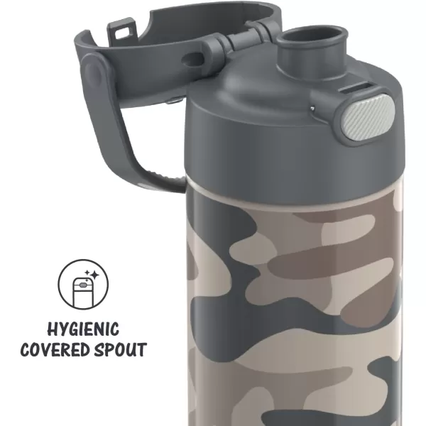 THERMOS FUNTAINER 16 Ounce Stainless Steel Vacuum Insulated Bottle with Wide Spout Lid Looney TunesCamo Bottle