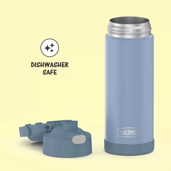 THERMOS FUNTAINER 16 Ounce Stainless Steel Vacuum Insulated Bottle with Wide Spout Lid Looney TunesDenim Blue Bottle