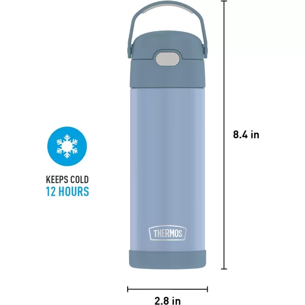 THERMOS FUNTAINER 16 Ounce Stainless Steel Vacuum Insulated Bottle with Wide Spout Lid Looney TunesDenim Blue Bottle