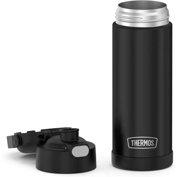 THERMOS FUNTAINER 16 Ounce Stainless Steel Vacuum Insulated Bottle with Wide Spout Lid Looney TunesMatte Black Bottle